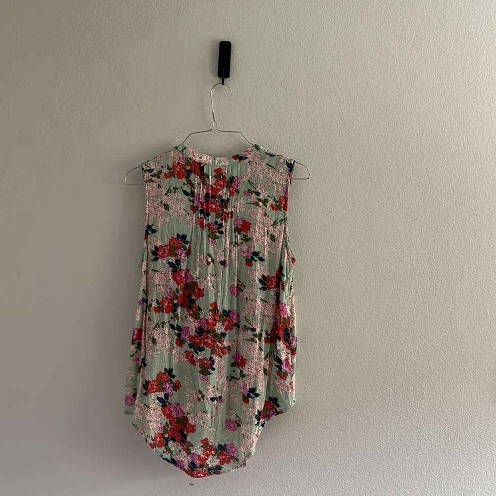 Anthropologie: Meadow Rue • Mint Floral Tank Blouse - Picture 4 of 4
